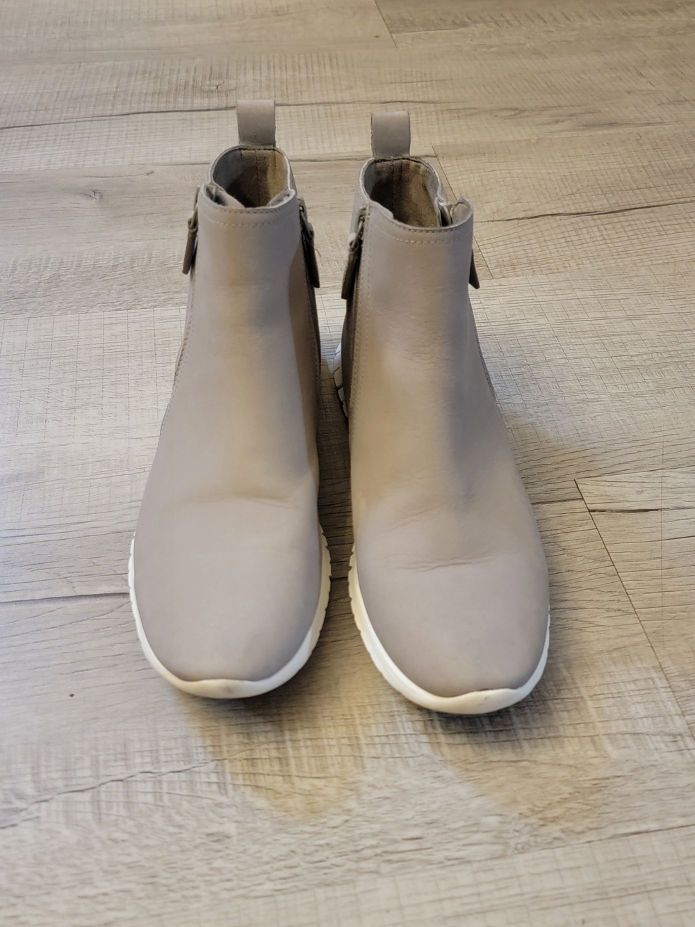 Cole Haan Light Taupe Slip-On Ankle Booties with White Sole